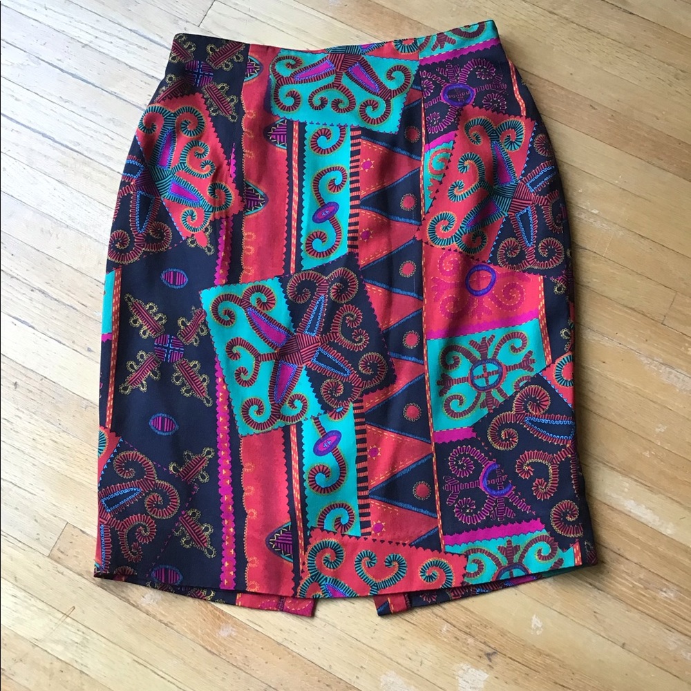 Rad Vintage Simon Chang abstract print skirt. EUC